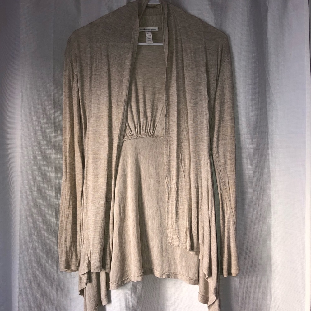 beige cardigan sweater size L